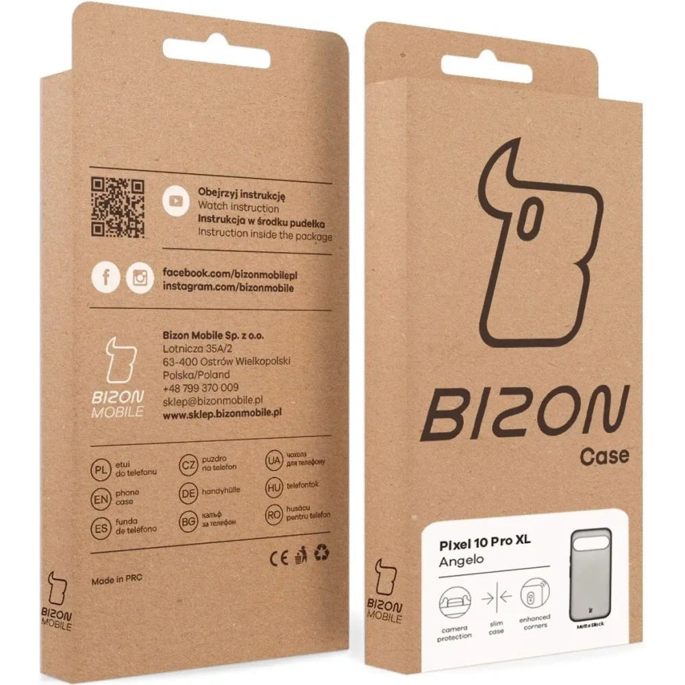 Etui Bizon Case Angelo do Google Pixel 10 Pro XL przydymione z czarną ramką