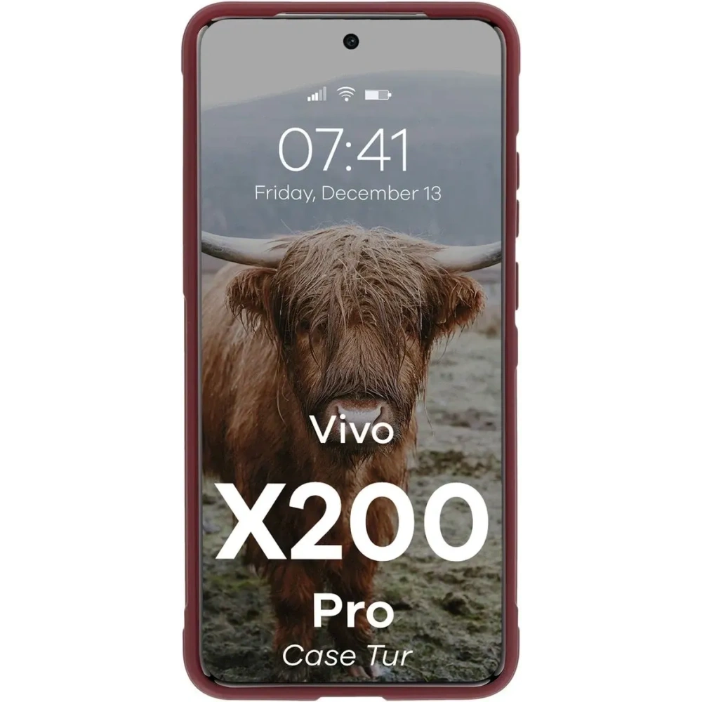 Pancerne etui Bizon Case Tur do Vivo X200 Pro burgundowe