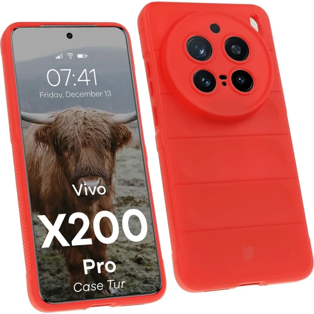 Pancerne etui Bizon Case Tur do Vivo X200 Pro czerwone