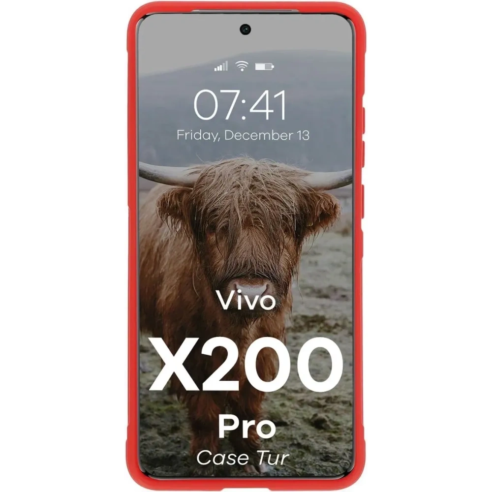 Pancerne etui Bizon Case Tur do Vivo X200 Pro czerwone