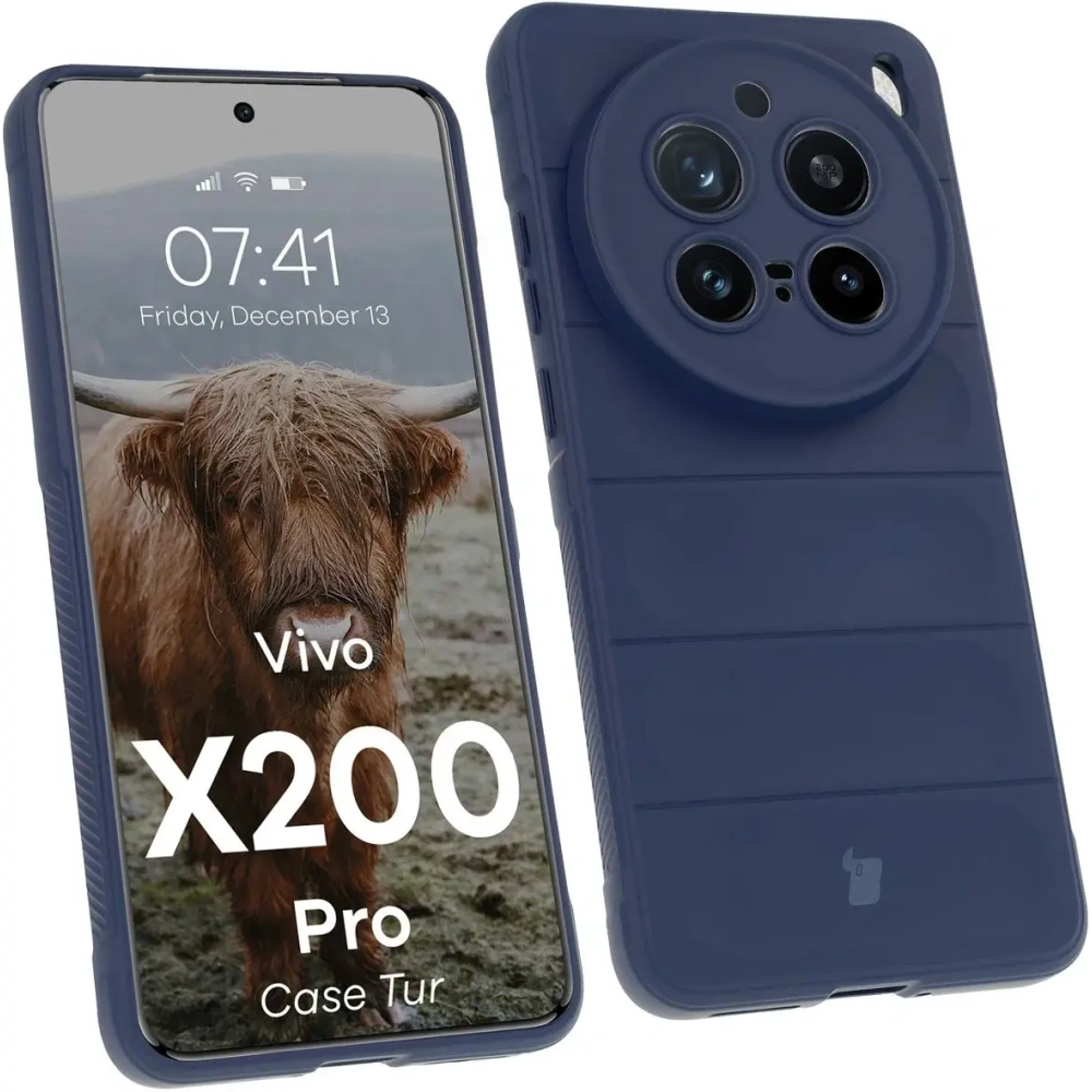 Pancerne etui Bizon Case Tur do Vivo X200 Pro granatowe