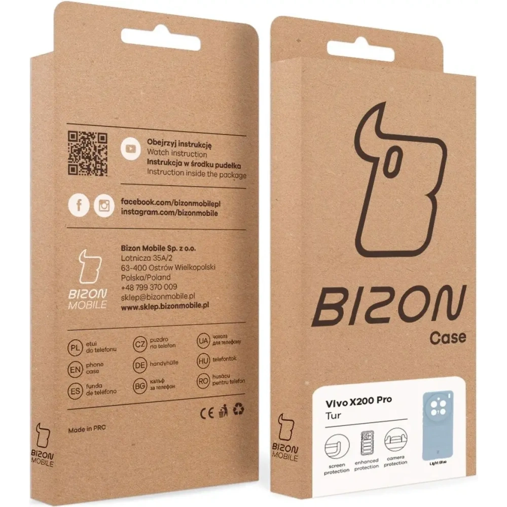 Pancerne etui Bizon Case Tur do Vivo X200 Pro jasnoniebieskie