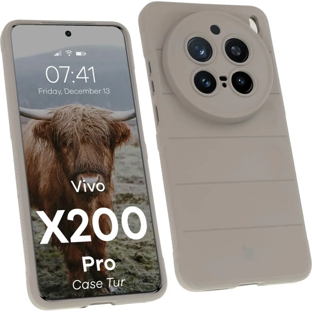 Pancerne etui Bizon Case Tur do Vivo X200 Pro jasnoszare