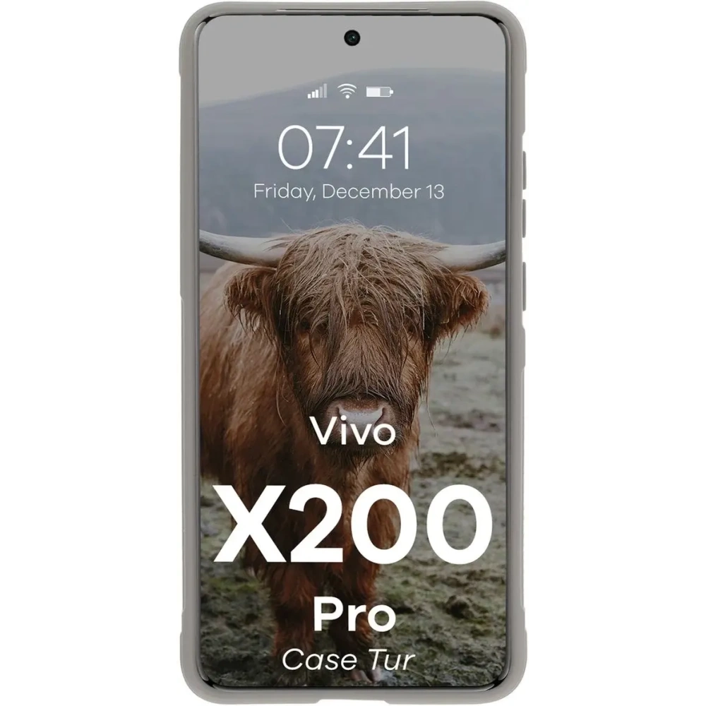 Pancerne etui Bizon Case Tur do Vivo X200 Pro jasnoszare