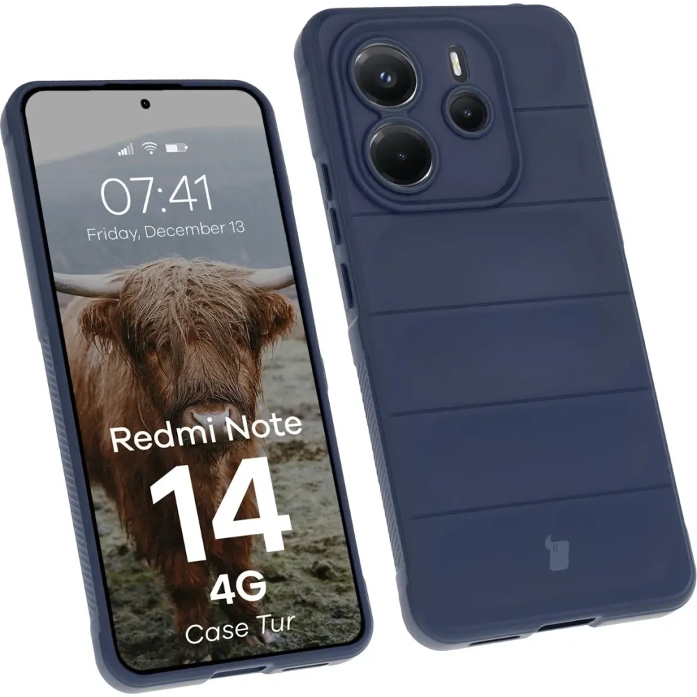 Pancerne etui Bizon Case Tur do Xiaomi Redmi Note 14 4G granatowe