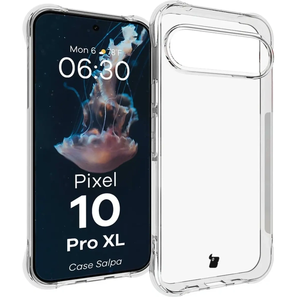Elastyczne etui Bizon Case Salpa do Google Pixel 10 Pro XL przezroczyste