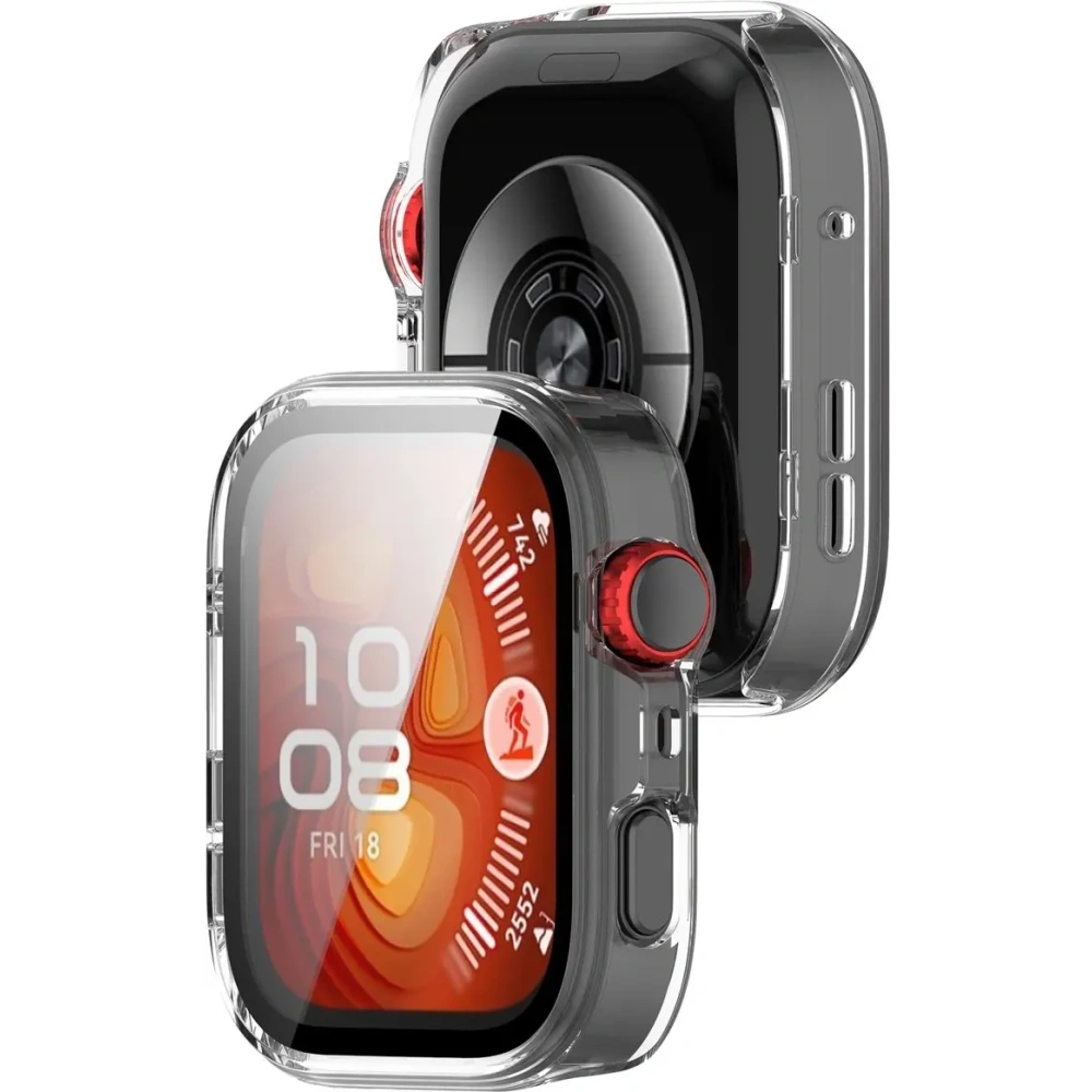 Etui ze szkłem do zegarka Bizon Case+Glass Watch do Huawei Watch Fit 4 Pro przeźroczyste