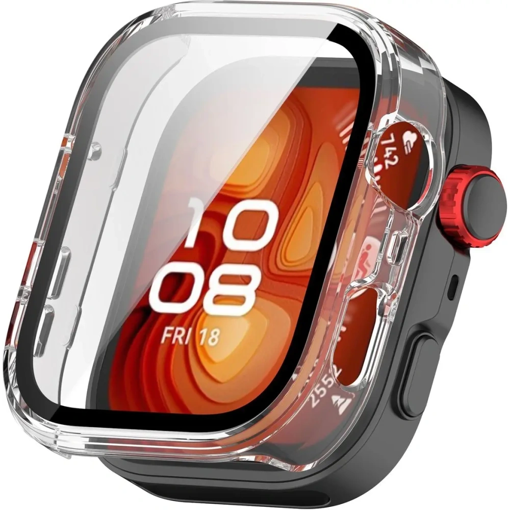 Etui ze szkłem do zegarka Bizon Case+Glass Watch do Huawei Watch Fit 4 Pro przeźroczyste