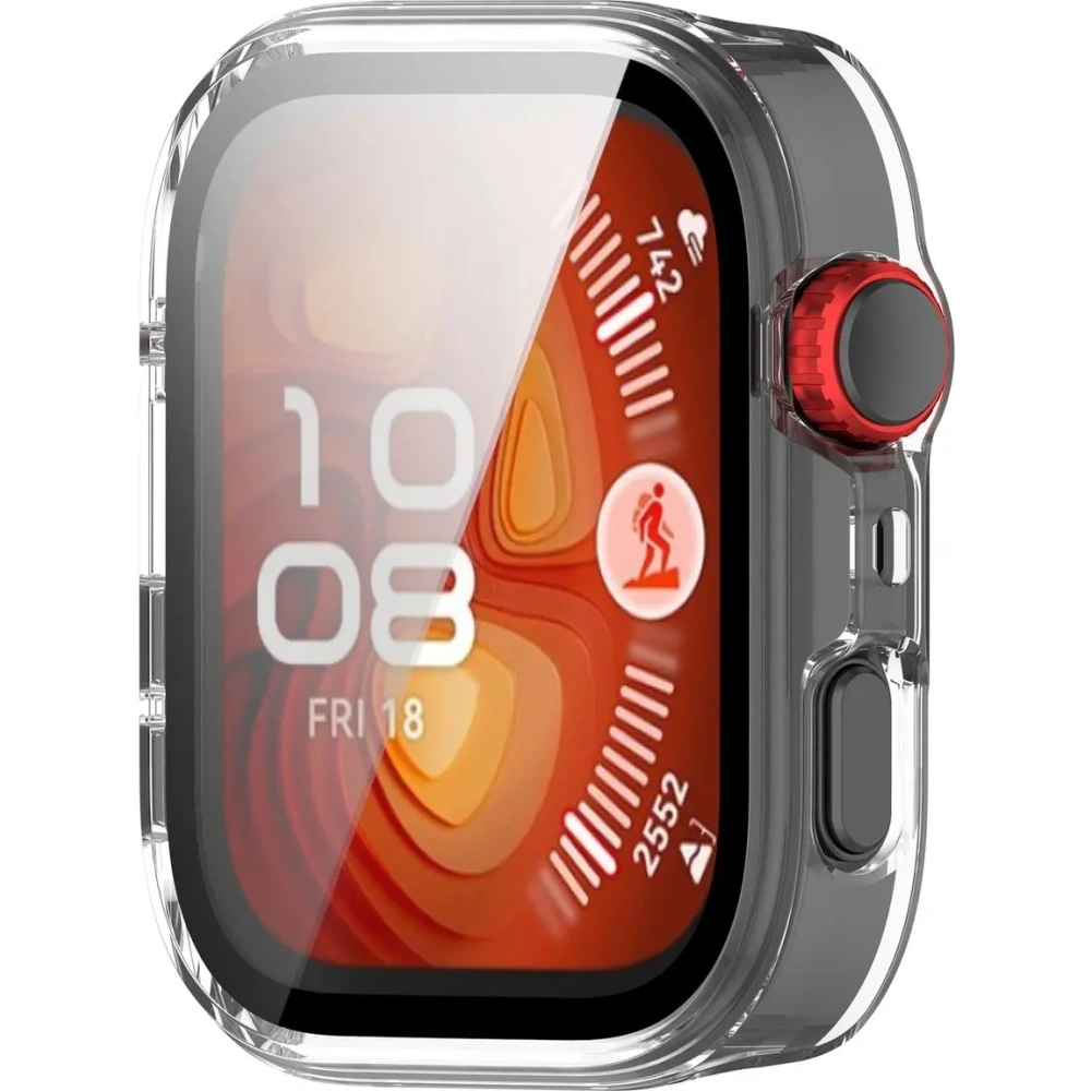 Etui ze szkłem do zegarka Bizon Case+Glass Watch do Huawei Watch Fit 4 Pro przeźroczyste