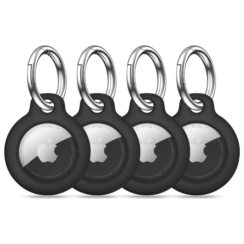 Etui Tech-Protect Rough Apple AirTag 1 / 2 Black [4 PACK]