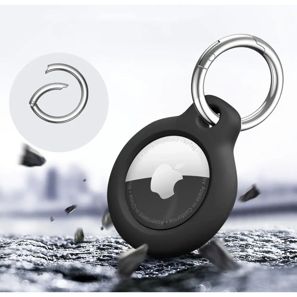 Etui Tech-Protect Rough Apple AirTag 1 / 2 Black [4 PACK]