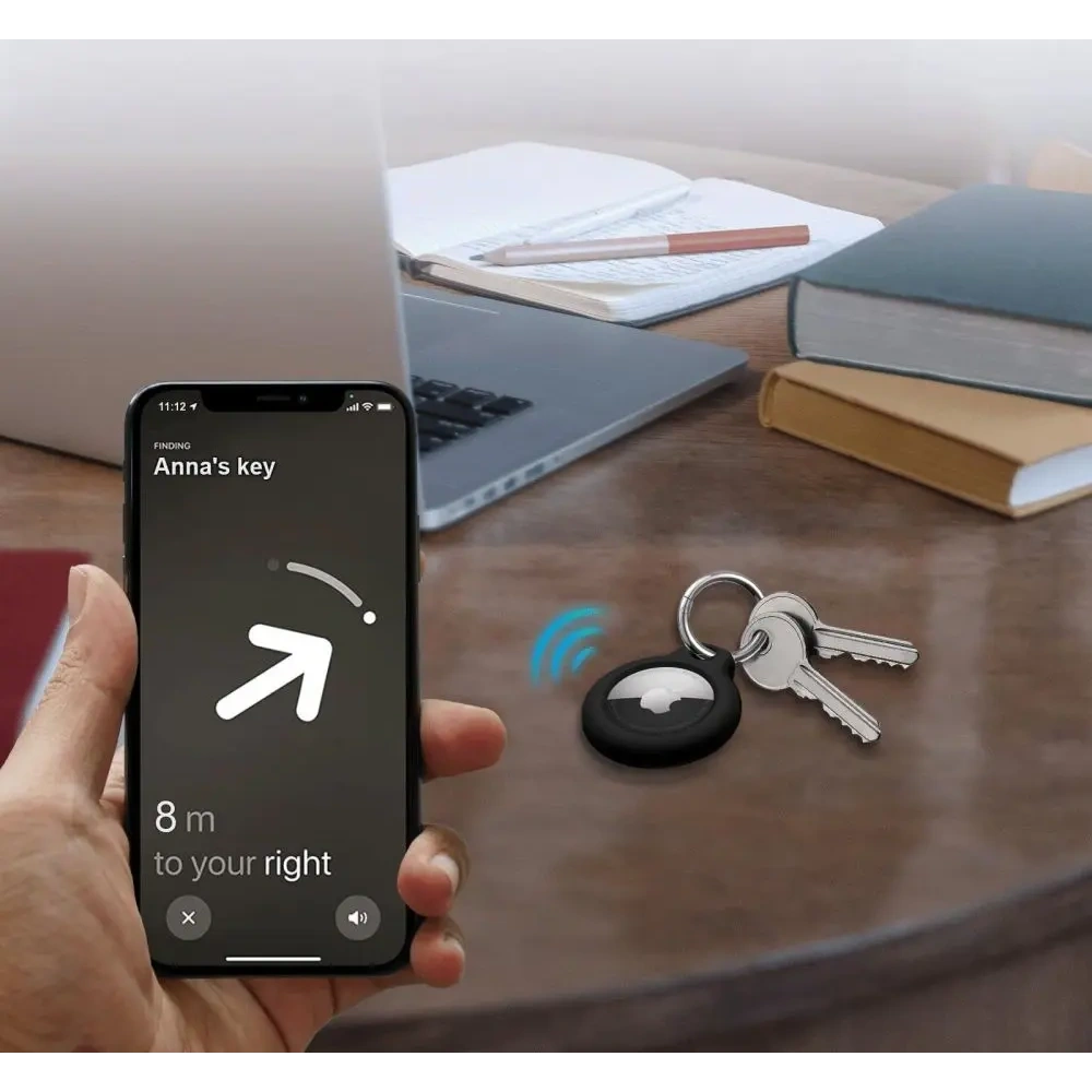 Etui Tech-Protect Rough Apple AirTag 1 / 2 Black [4 PACK]