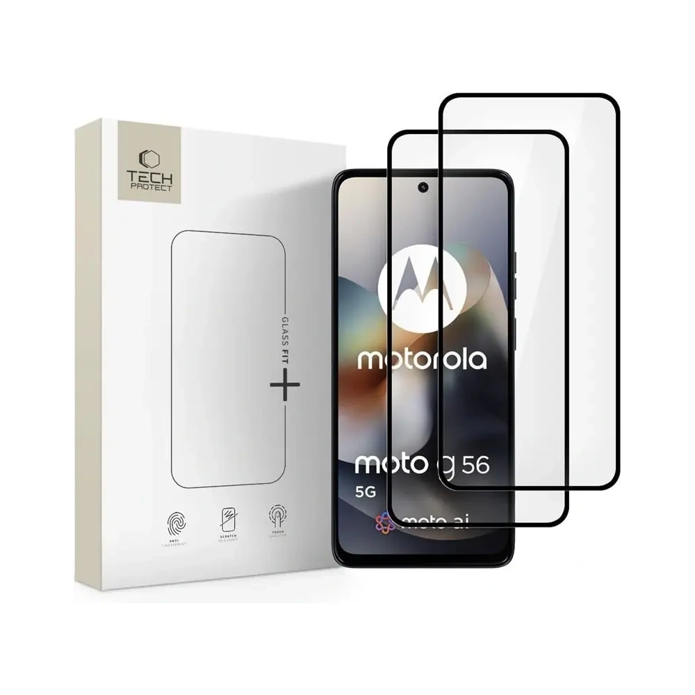 Szkło hartowane Tech-Protect Glass Fit+ Motorola Moto G56 5G Black [2 PACK]