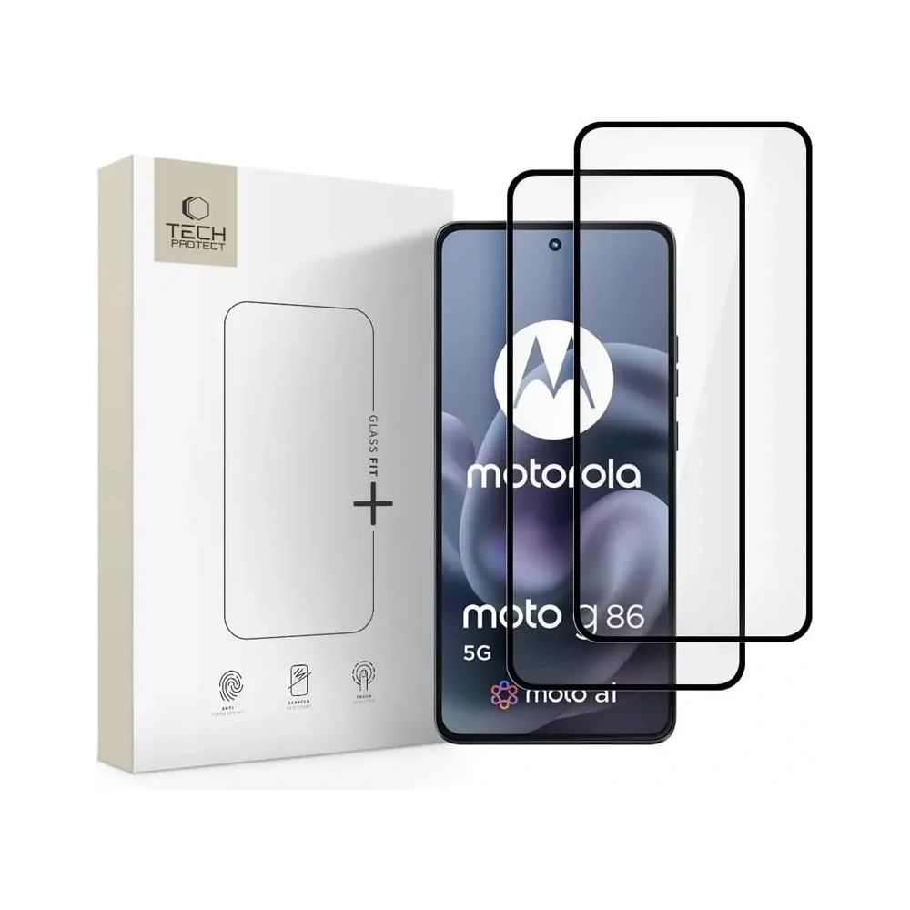 Szkło hartowane Tech-Protect Glass Fit+ Motorola Moto G86 5G / G86 5G Power Black [2 PACK]