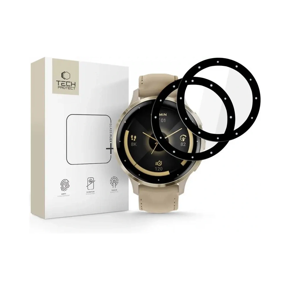 Szkło hybrydowe Tech-Protect Glass Flex+ Garmin Venu 3s Black [2 PACK]