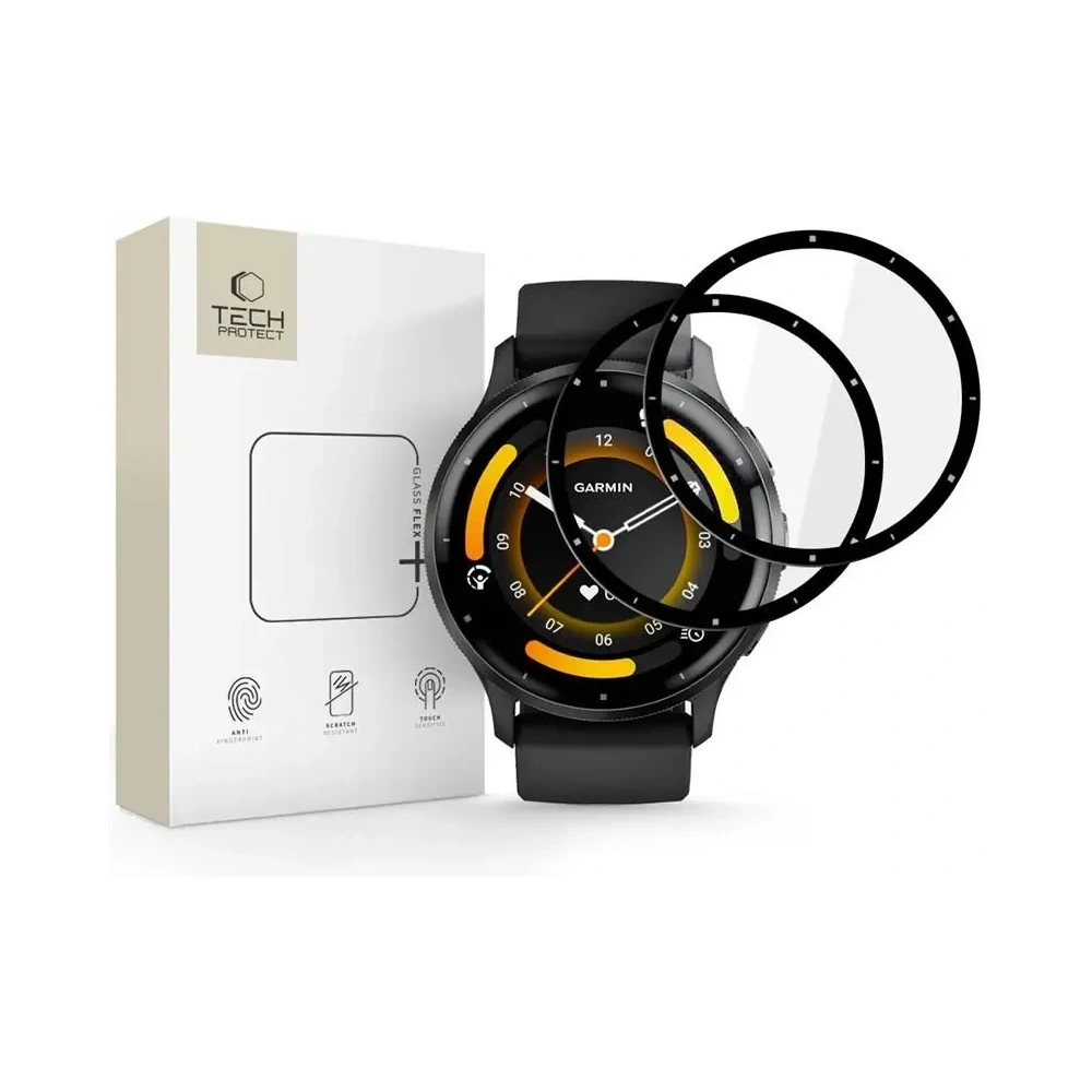 Szkło hybrydowe Tech-Protect Glass Flex+ Garmin Venu 3 Black [2 PACK]