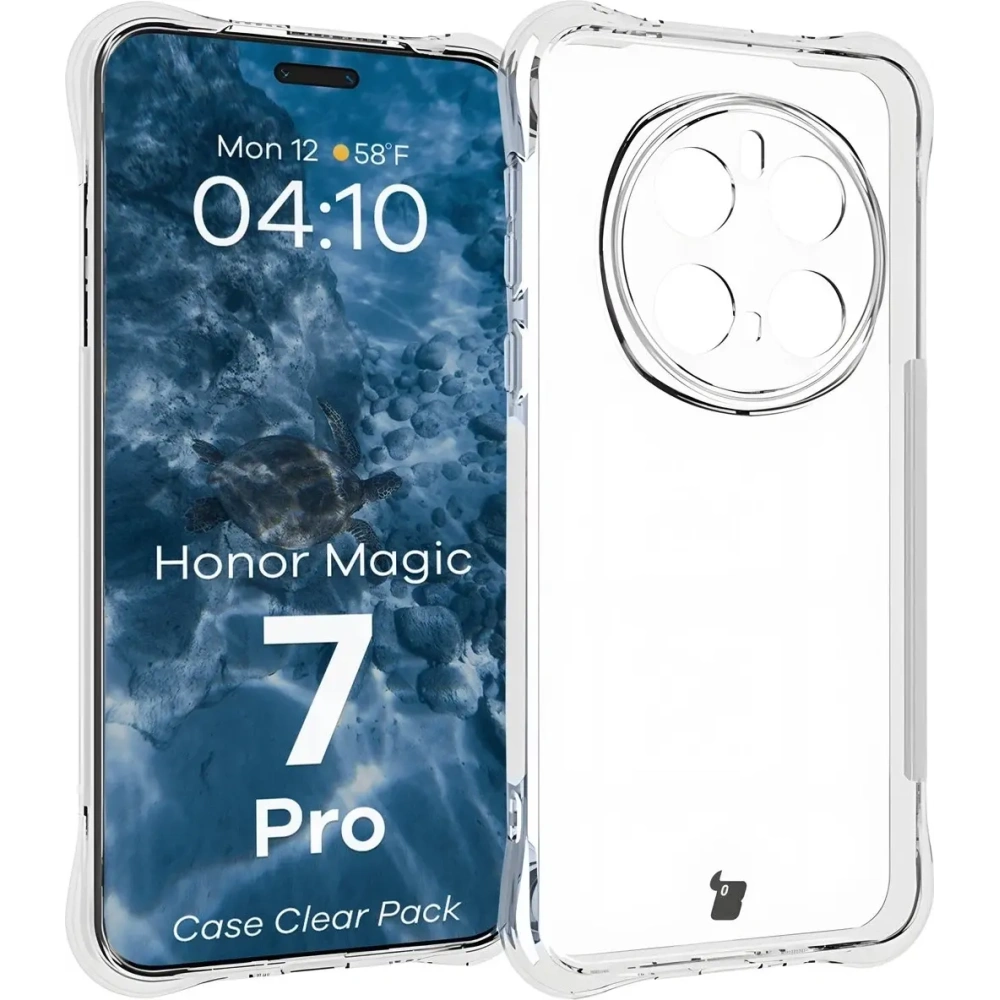 Etui + 2x folia Bizon Case Clear Pack do Honor Magic7 Pro