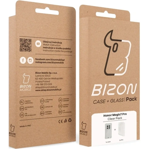 Kup Husa flexibilă Bizon Case Clear Pack + 2x folie de protecție pentru ecran Honor Magic7 Pro - BIZ9640 - {ean13} - Sklep Home Screen