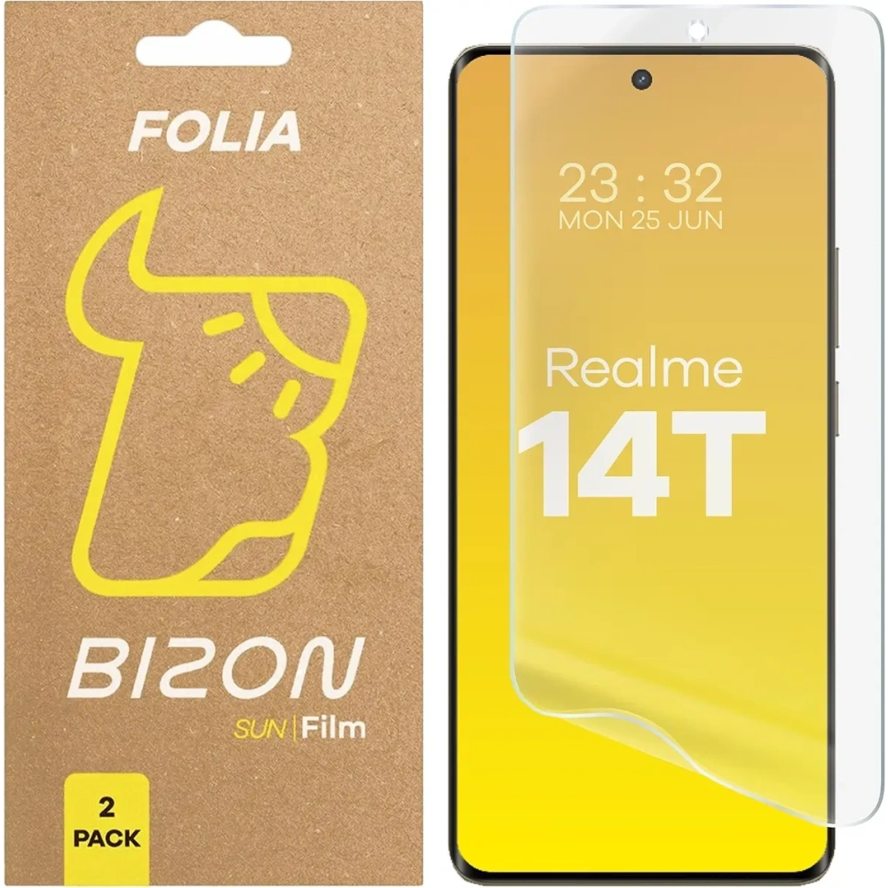 Folia matowa Bizon Glass Film Sun do Realme 14T 5G [2 PACK]