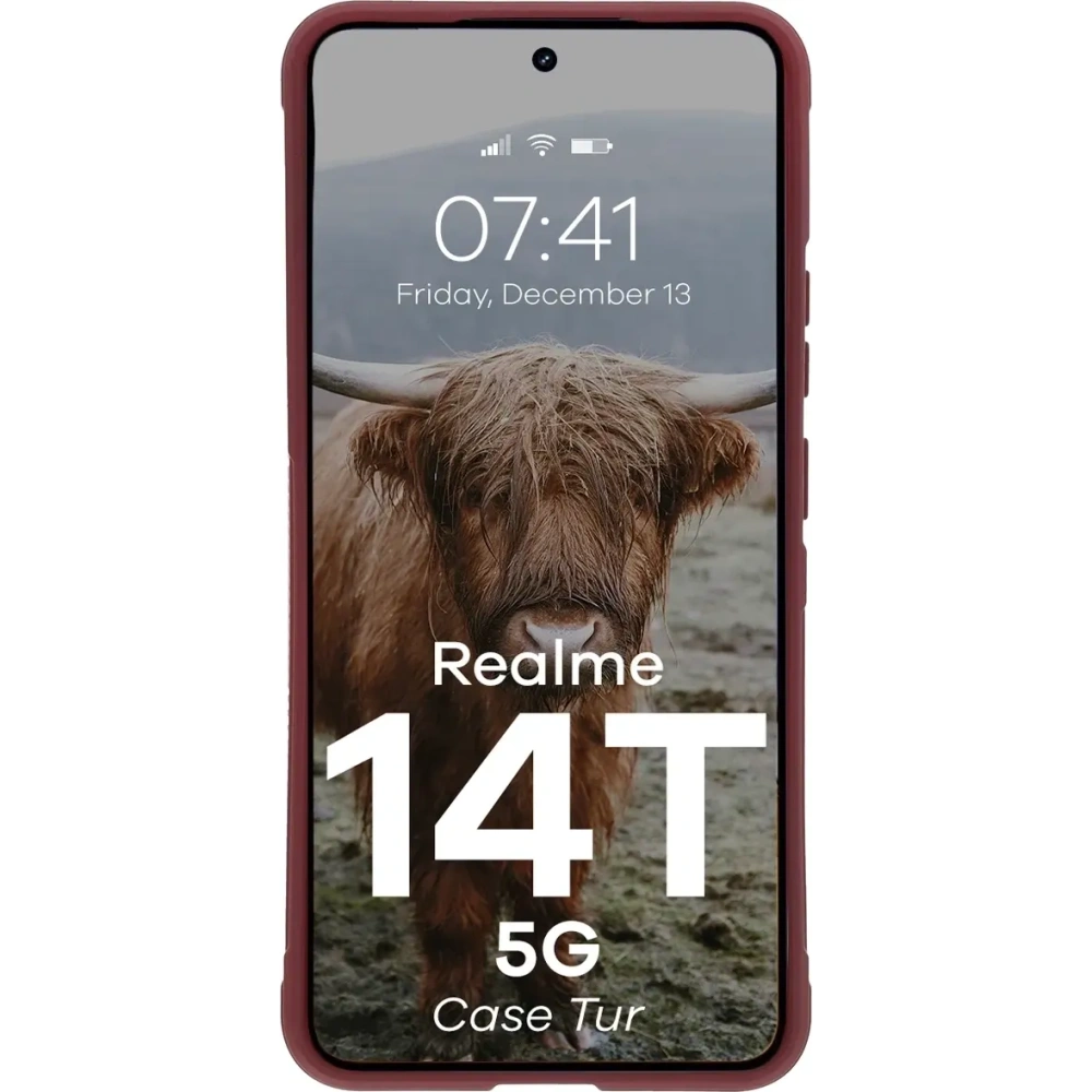 Pancerne etui Bizon Case Tur do Realme 14T 5G burgundowe