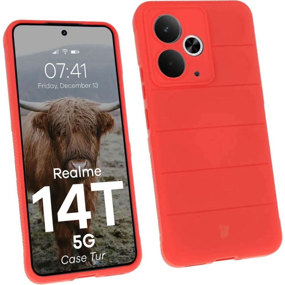 Pancerne etui Bizon Case Tur do Realme 14T 5G czerwone