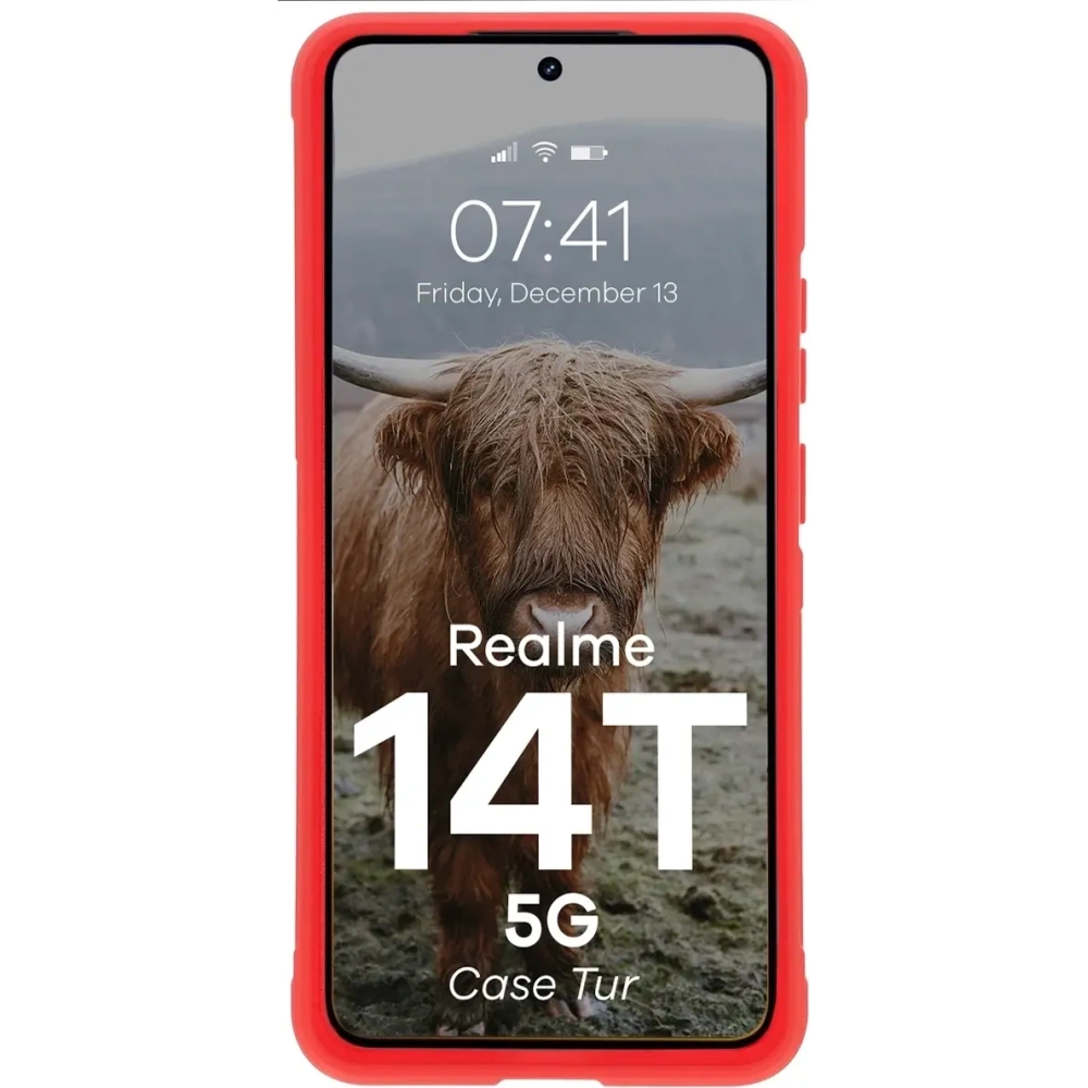 Pancerne etui Bizon Case Tur do Realme 14T 5G czerwone