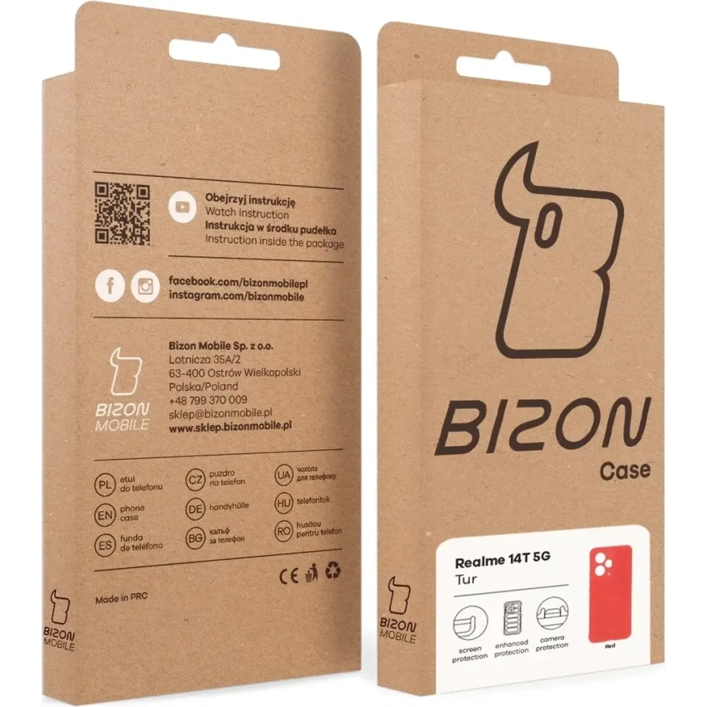 Pancerne etui Bizon Case Tur do Realme 14T 5G czerwone