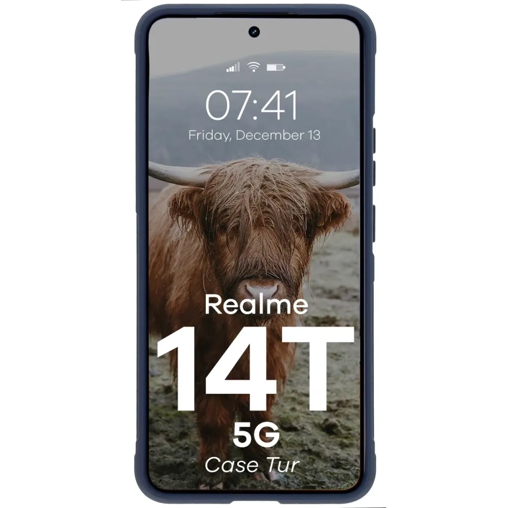 Pancerne etui Bizon Case Tur do Realme 14T 5G granatowe
