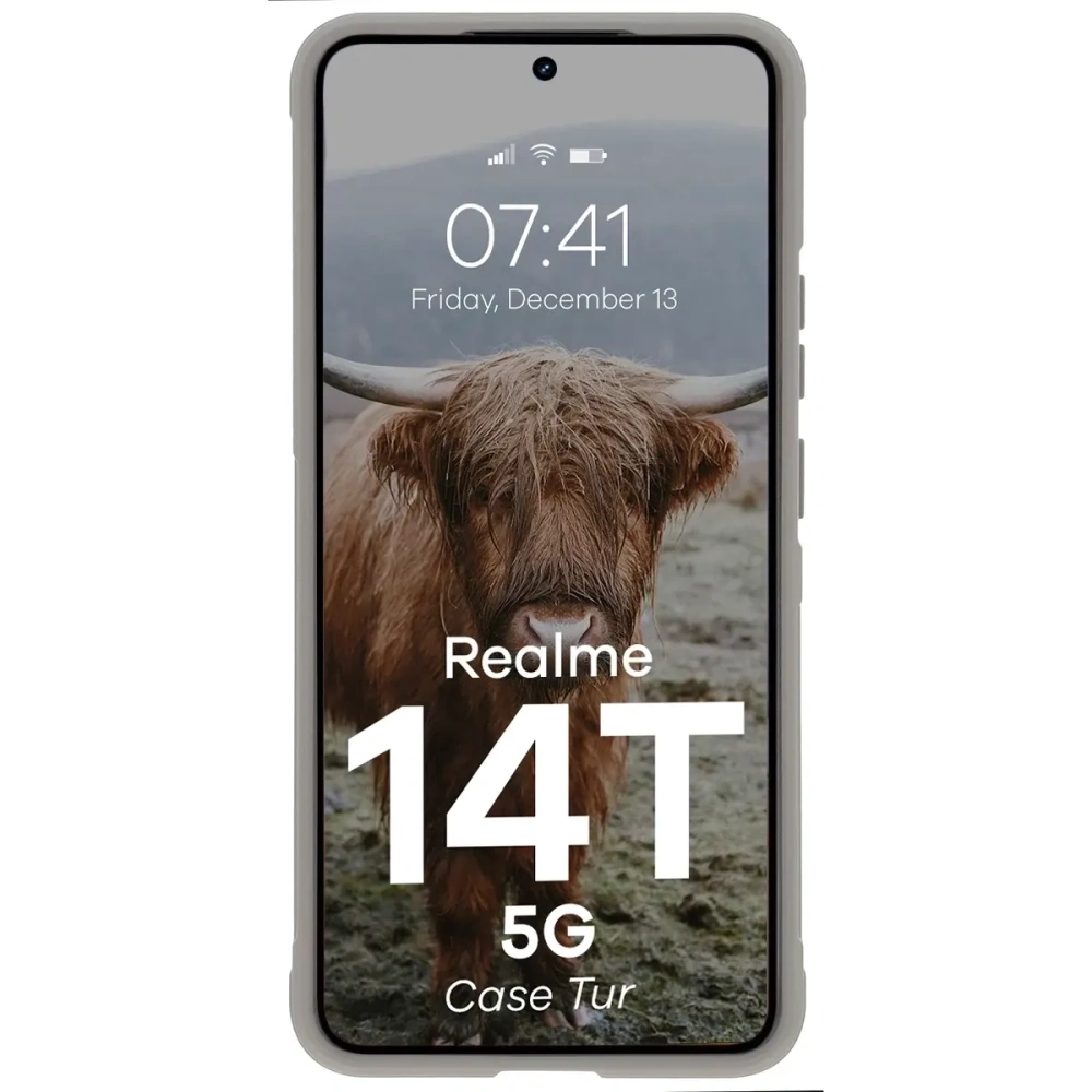Pancerne etui Bizon Case Tur do Realme 14T 5G jasnoszare