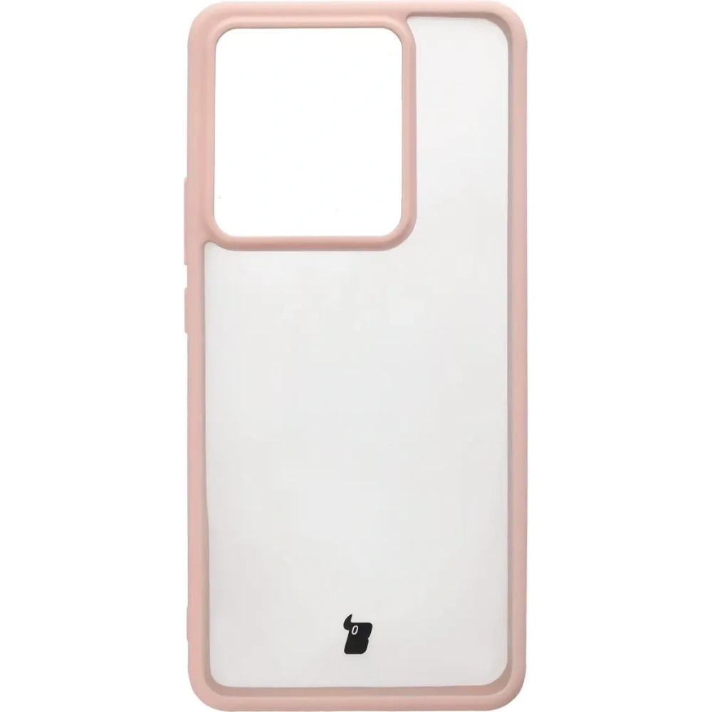 Etui Bizon Case Angelo do Realme GT 7 / 7T półprzezroczyste z różową ramką