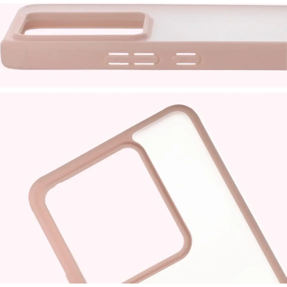 Etui Bizon Case Angelo do Realme GT 7 / 7T półprzezroczyste z różową ramką