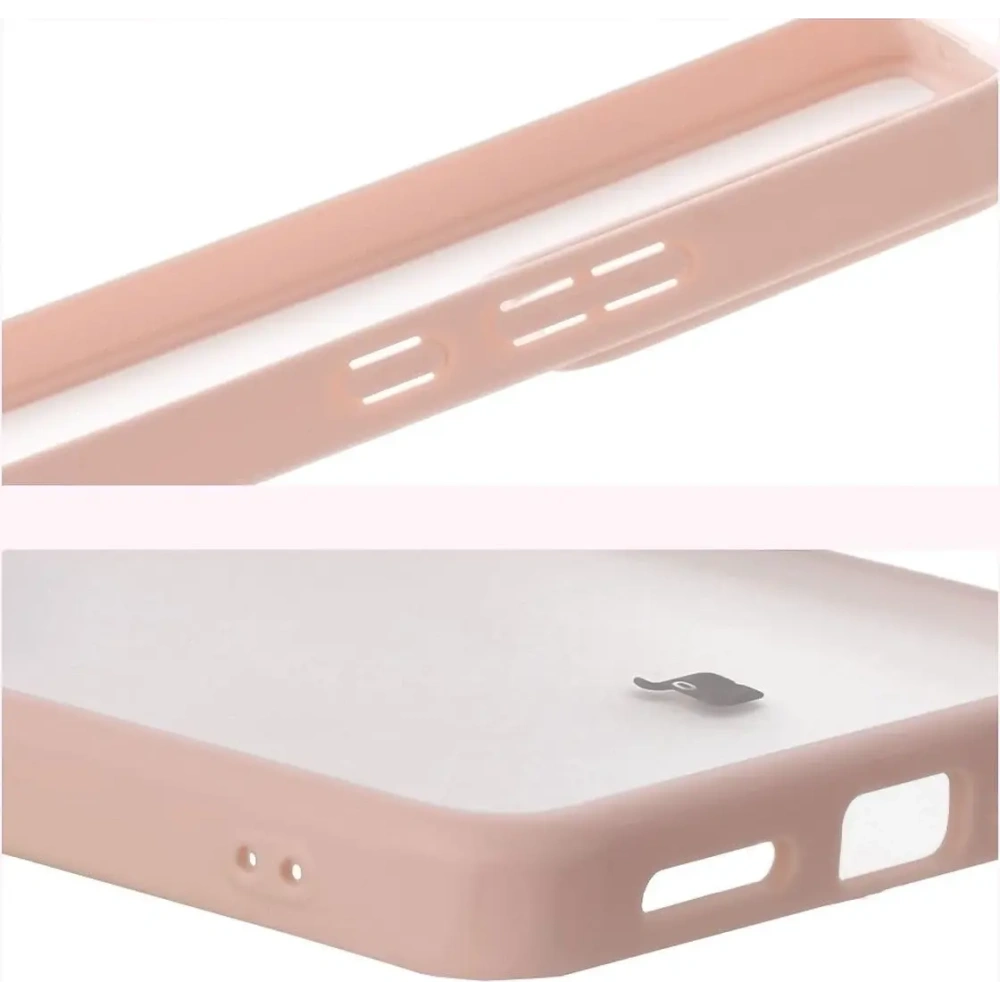 Etui Bizon Case Angelo do Realme GT 7 / 7T półprzezroczyste z różową ramką