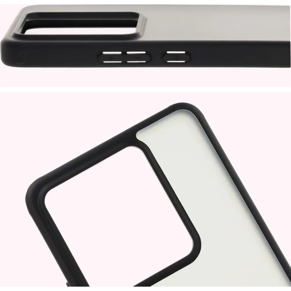 Etui Bizon Case Angelo do Realme GT 7 / 7T przydymione z czarną ramką