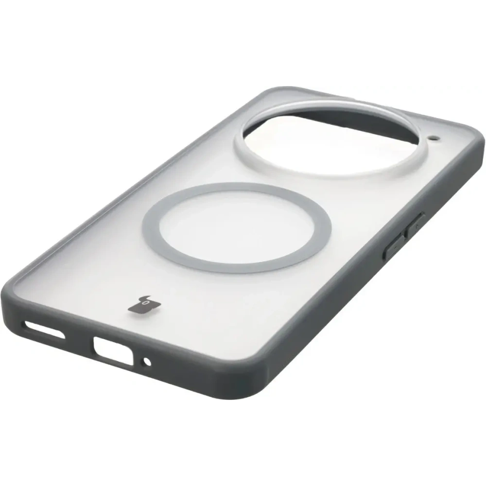 Etui z pierścieniem magnetycznym Bizon Case MatteO do Nothing Phone (3a) Pro przydymione-szare