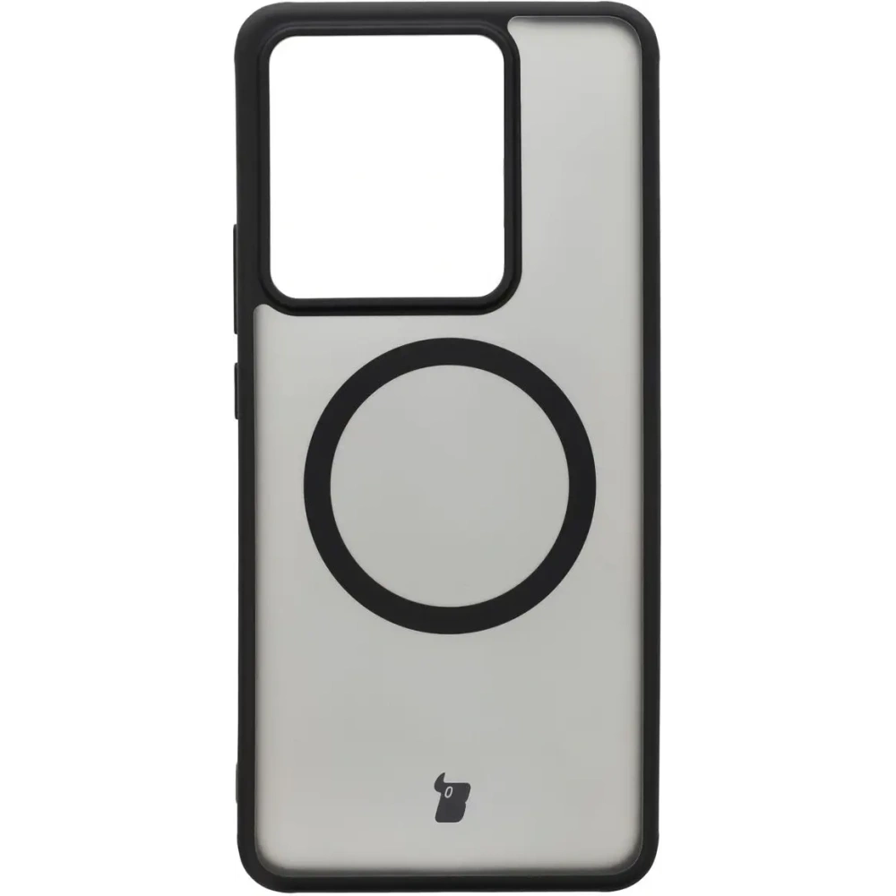 Etui z pierścieniem magnetycznym Bizon Case MatteO do Realme GT 7 / 7T przydymione-czarne
