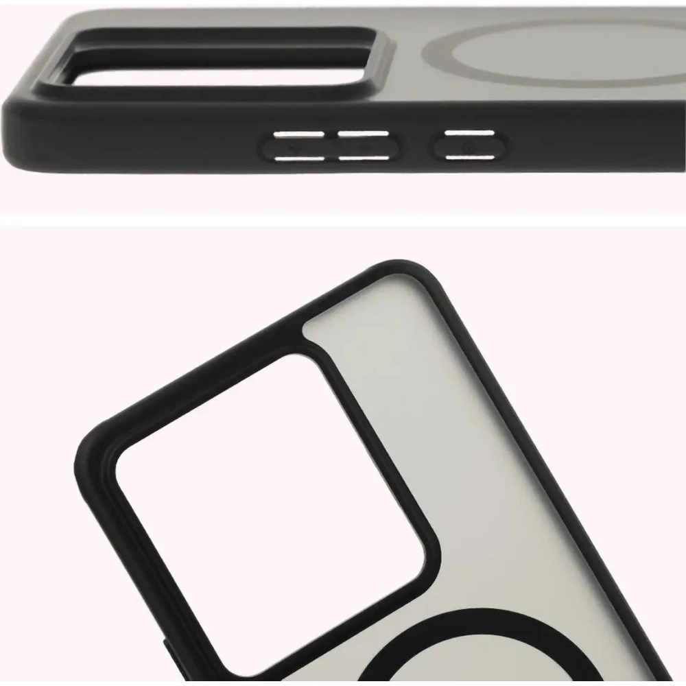 Etui z pierścieniem magnetycznym Bizon Case MatteO do Realme GT 7 / 7T przydymione-czarne