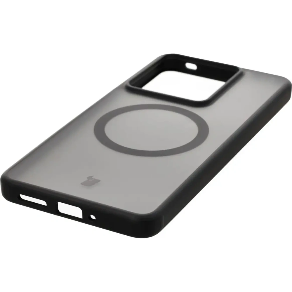 Etui z pierścieniem magnetycznym Bizon Case MatteO do Realme GT 7 / 7T przydymione-czarne