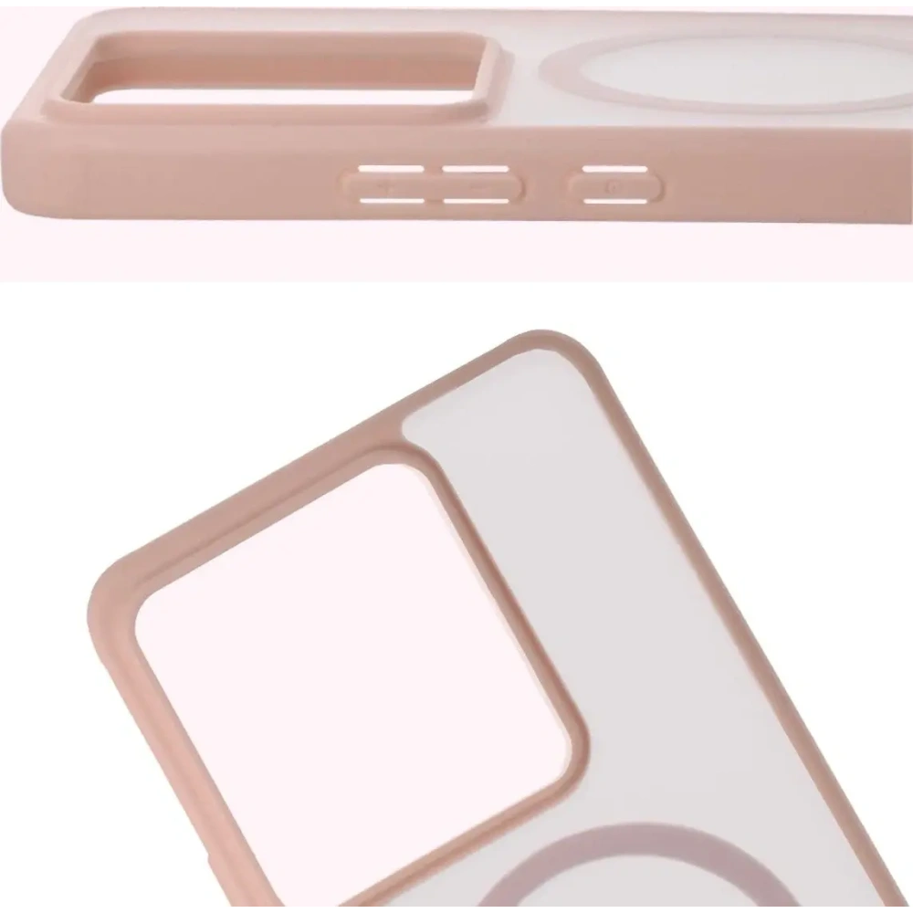 Etui z pierścieniem magnetycznym Bizon Case MatteO do Realme GT 7 / 7T przydymione-różowe