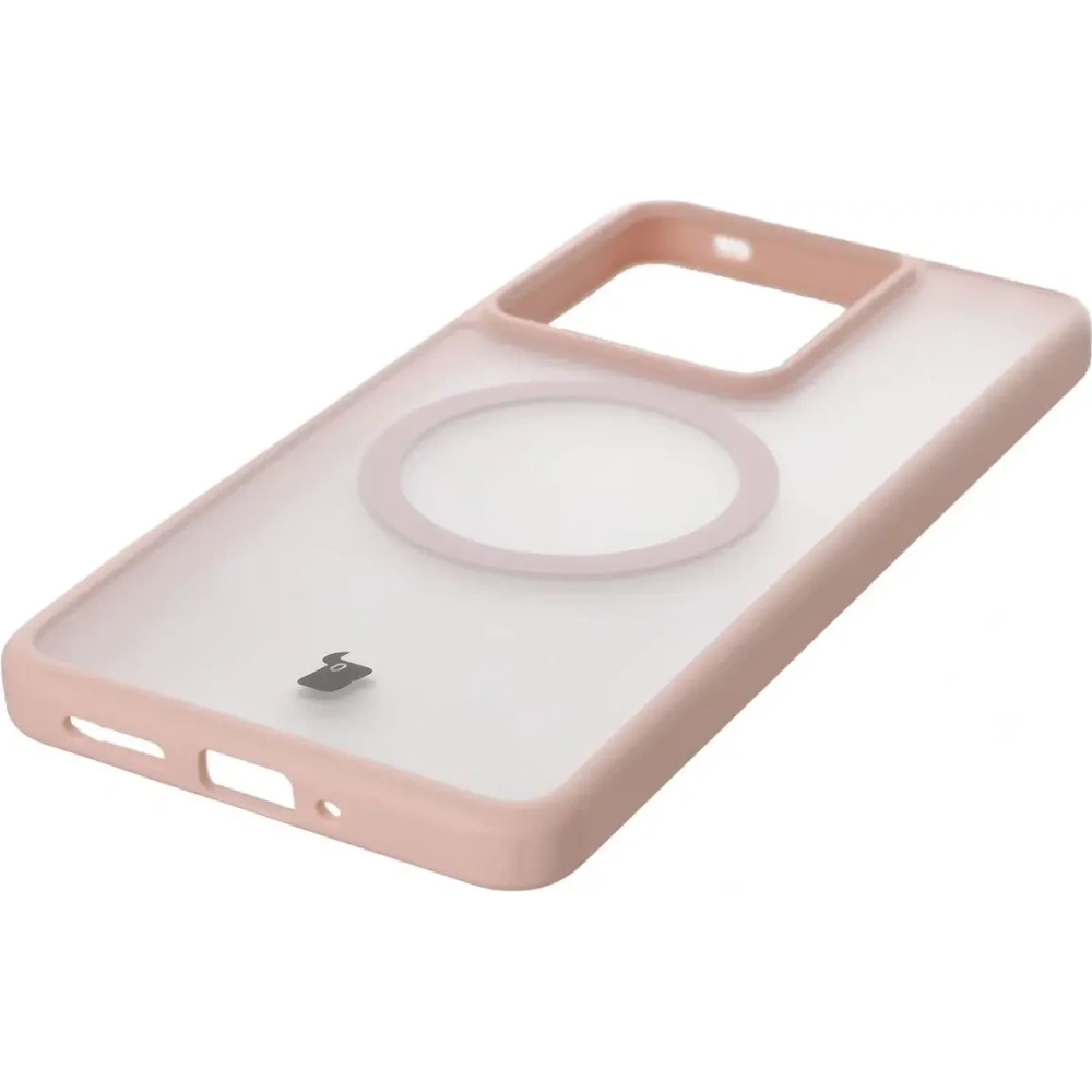 Etui z pierścieniem magnetycznym Bizon Case MatteO do Realme GT 7 / 7T przydymione-różowe