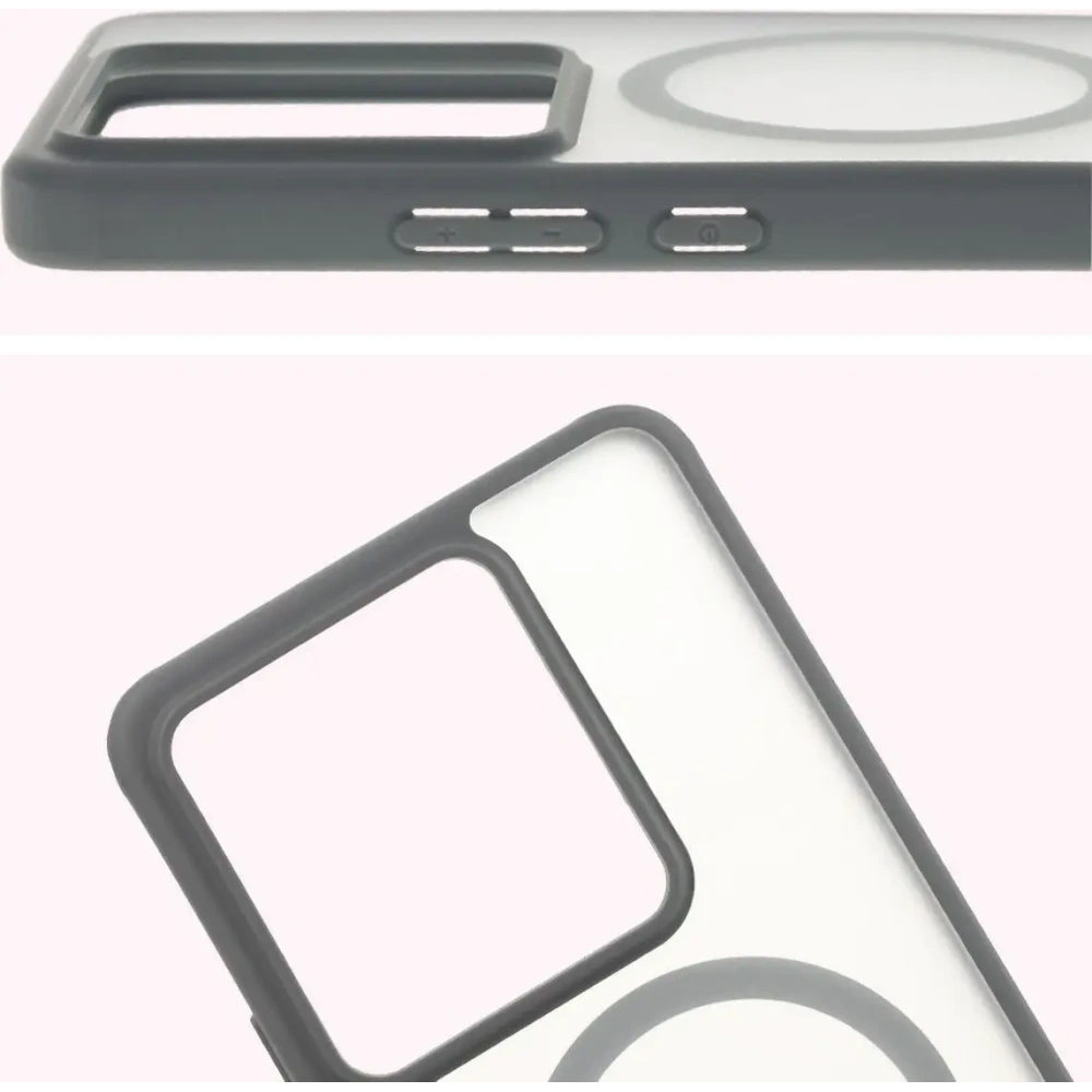 Etui z pierścieniem magnetycznym Bizon Case MatteO do Realme GT 7 / 7T przydymione-szare