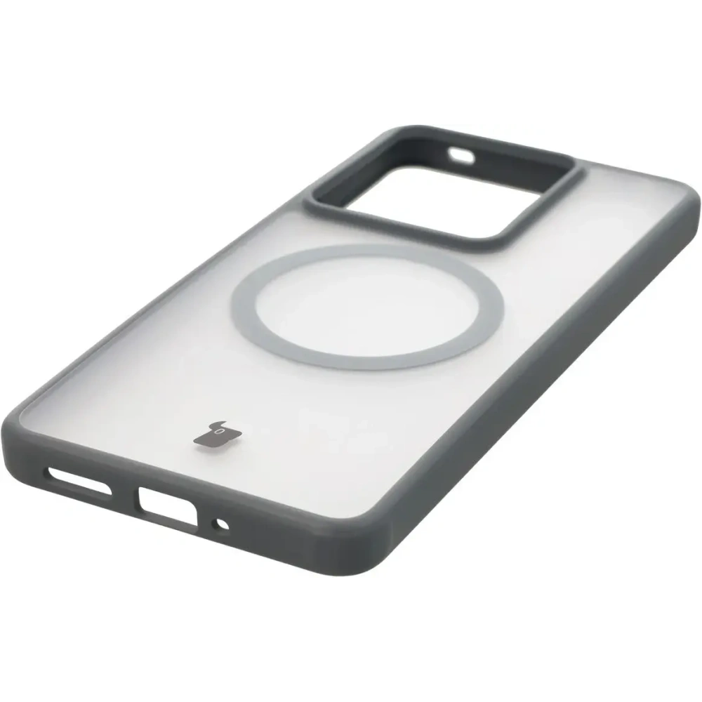 Etui z pierścieniem magnetycznym Bizon Case MatteO do Realme GT 7 / 7T przydymione-szare