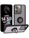 Bizon Case Hybrid Ring Realme 14 5G / 14T 5G fumuriu cu un cadru negru