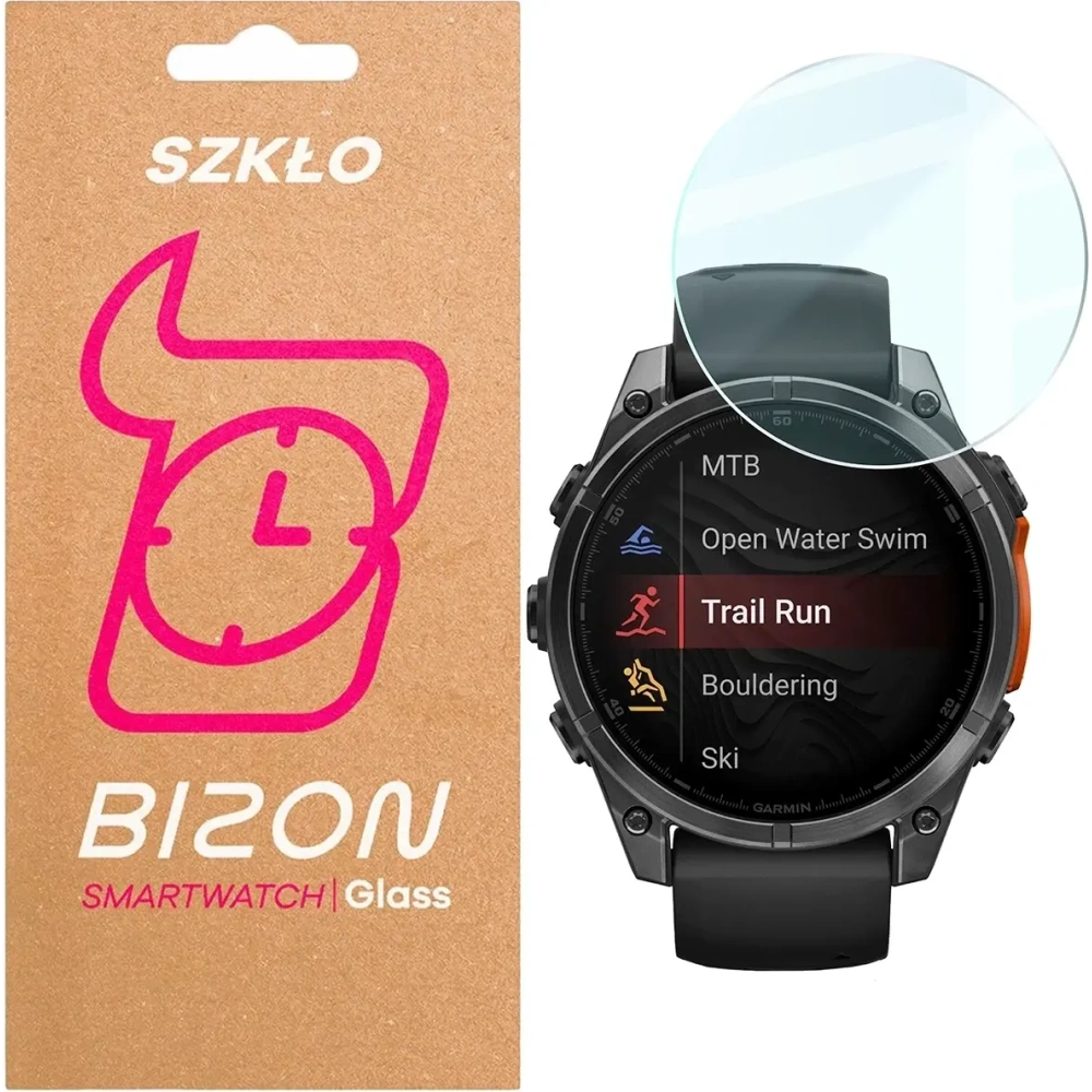 Szkło hartowane na ekran Bizon Glass Watch Clear do Garmin Tactix 8 AMOLED 51 mm / SOLAR 51 mm