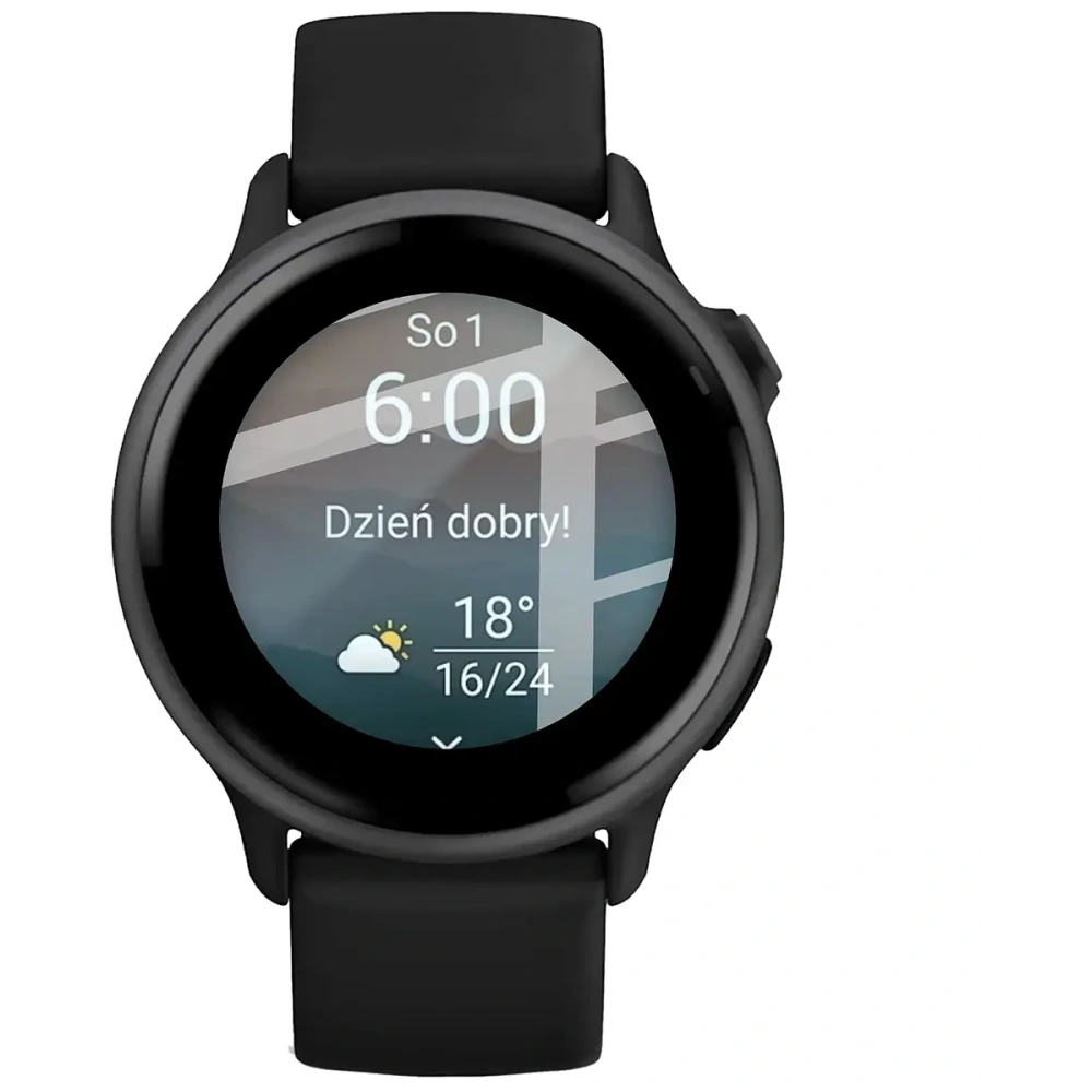 Szkło hybrydowe Bizon Glass Watch Edge Hybrid dla Garmin Vivoactive 6 czarne