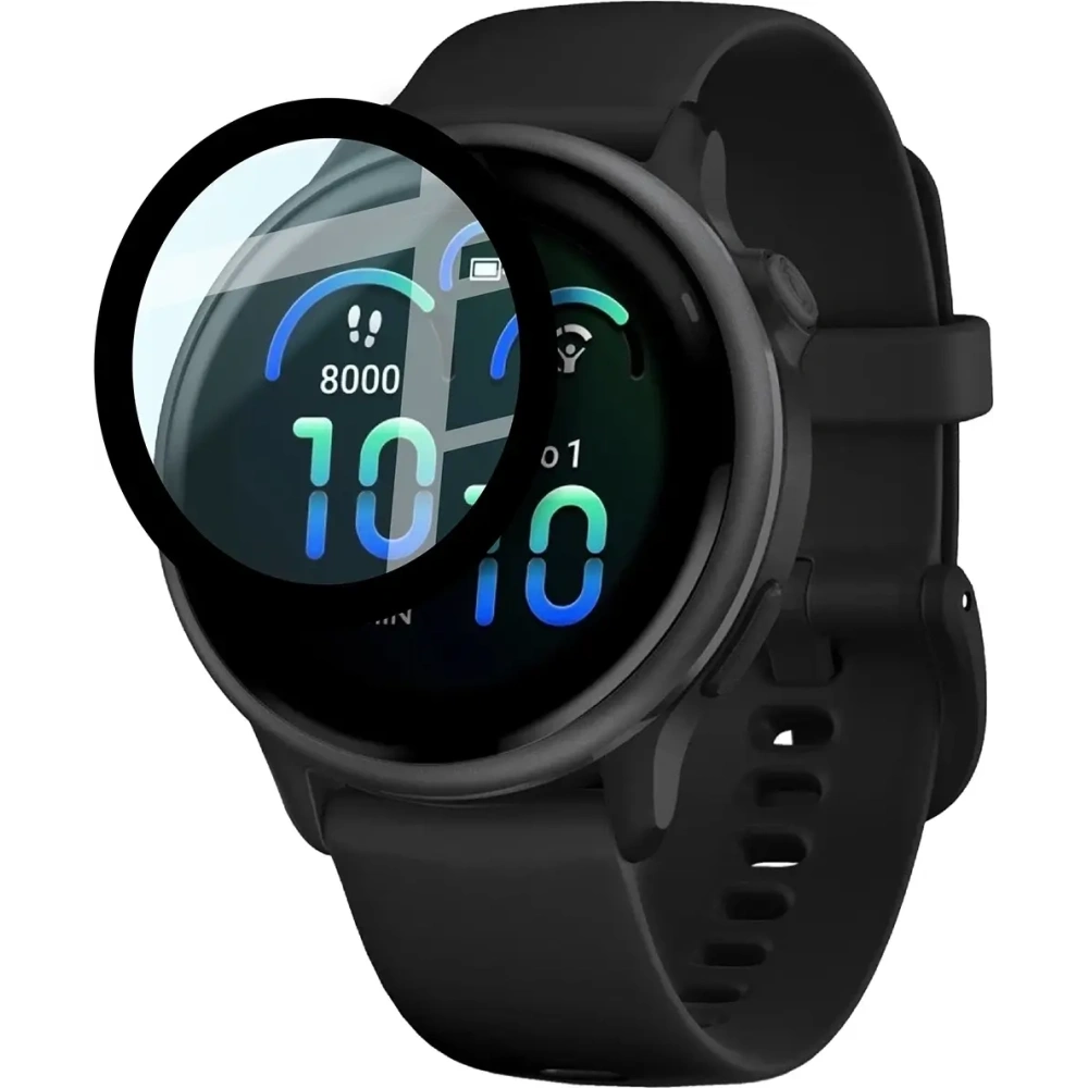 Szkło hybrydowe Bizon Glass Watch Edge Hybrid dla Garmin Vivoactive 6 czarne