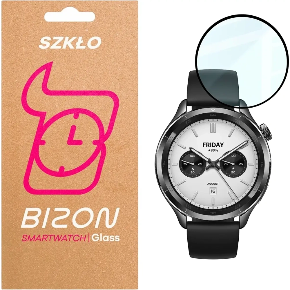 Szkło hybrydowe Bizon Glass Watch Edge Hybrid dla Xiaomi Watch S4 czarne