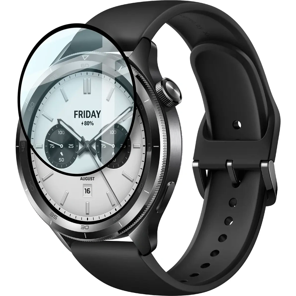 Szkło hybrydowe Bizon Glass Watch Edge Hybrid dla Xiaomi Watch S4 czarne