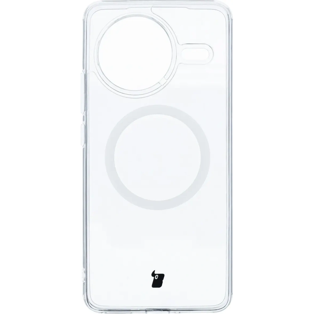 Etui z pierścieniem magnetycznym Bizon Case CrystalO do Xiaomi POCO F7 Pro przezroczyste