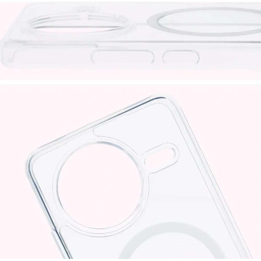 Etui z pierścieniem magnetycznym Bizon Case CrystalO do Xiaomi POCO F7 Pro przezroczyste