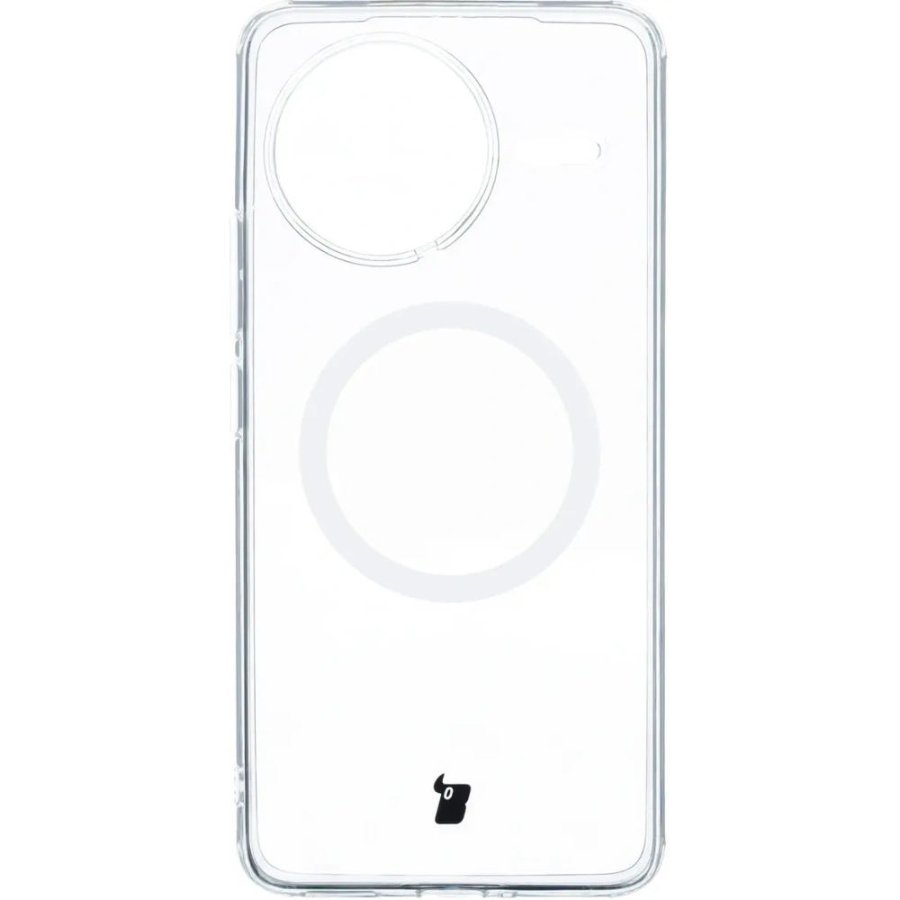 Etui z pierścieniem magnetycznym Bizon Case CrystalO do Xiaomi POCO F7 Ultra przezroczyste
